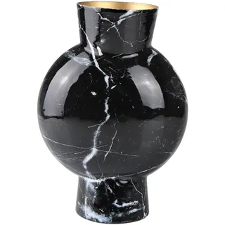 Leonique Tischvase »Elienna, in Marmoroptik«, (1 St.), Dekovase aus Metall, Höhe ca. 23 cm, schwarz