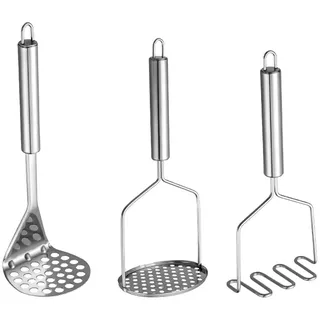 Hensych Kartoffelstampfer,3 Stück Edelstahl-Kartoffelstampfer,Küche Potato Masher Handstampfer Gemüsestampfer Lebensmittelstampfer für Bohnen,Kartoffelbrei Avocado,Früchte