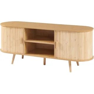 [en.casa] Nordkapp Sideboard 140 x 40 x 56 cm Beige/Holz