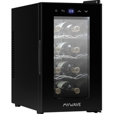 MYWAVE MWWT-8B Weinkühlschrank für 8 Flaschen Manuelle Temperaturregelung, Stainless Steel