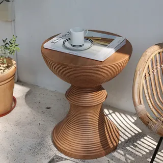 Beistelltisch Couchtisch Retro Side-Table Kleiner runder Tisch braun 41cmBJMS4631AL45613 - Braun