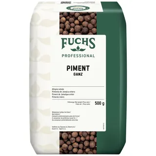FUCHS Professional - Piment ganz | Ungemahlenes Gewürz für Fleisch, Beizen und eingelegtes Gemüse | Profi-Qualität für Großverbraucher und Gastronomie | 500 g im Beutel