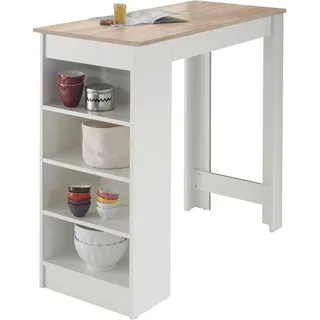 Mid.you Bartisch , Weiß, Eichefarben , Holzwerkstoff , rechteckig , eckig, Wange , 50x103x115 cm , Stauraum , Esszimmer, Esstische, Stehtische