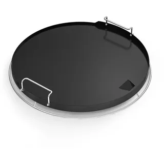 DOBADN Keramikbeschichtete Grillplatte für Kamado Joe Classic, Large Big Green Egg und andere ähnliche Keramikgrill, Flat Top Griddleplatte mit Abnehmbarem Griff, Grill Zubehör, 46.3×46.3×2.5 cm