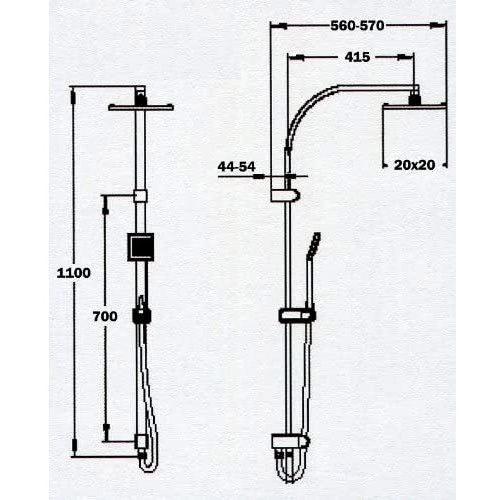 Bild von Saragossa Duschsystem silber