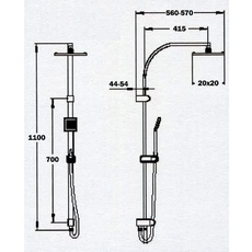 Bild von Saragossa Duschsystem silber