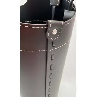 Exquisites Kaminbesteck italienisches Leder | Schwarz (black) - Schwarz