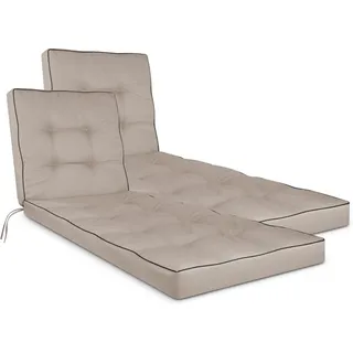 normani Liegenauflage Gartenliegen Auflage – extra Dicker Schaumstoffkern für hohen Liegekomfort – Polster für Sonnenliege, Relaxliege & Gartenmöbel - Made in Poland Beige 195 x 60 x 9 cm
