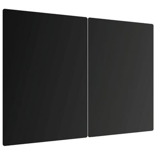 ALLboards Glas Herdabdeckplatte Schneidebrett Schwarz Classic Black 2er Set Multi-Platte Arbeitsplatte Herdschutz Deko für Küchen Gehärtetes Glas, 2 Stück - 52x30cm