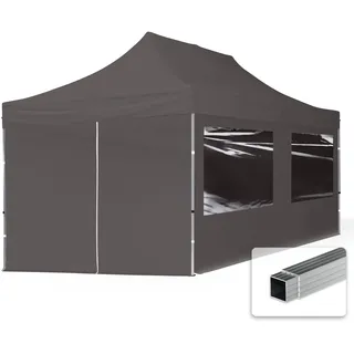 Faltpavillon Economy 3 x 6 m inkl. 4 Seitenteile dunkelgrau