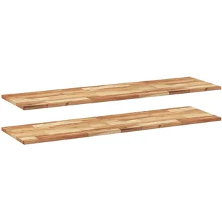 Schweberegale 2 Stk. 120x40x2 cm Massivholz Akazie Ölbehandelt - Braun, Bunt