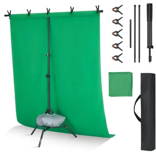 Vevor Hintergrundständer verstellbares Fotohintergrundständer (Hintergrundtuch: 154 x 198 cm), tragbarer Hintergrundständer mit 1 Stativ, Bildschirmständer für Produktfotografie Studiofotografie