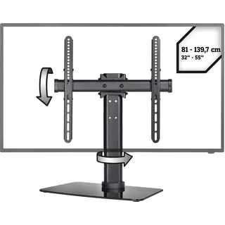 SpeaKa Professional TV-Rack 81,3 cm - 139,7 cm Schwarz Glas/Metall 60 cm x 72,2 cm x 28 cm