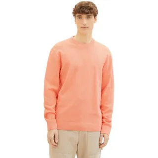 Tom Tailor Denim Herren Basic Strick-Pullover mit Struktur, 21237 - Clear Coral, L