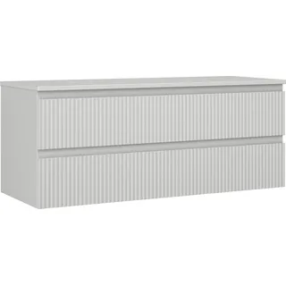 Mexen Rivel 120 cm Unterschrank mit Waschtisch, 2 Schubladen, gerillt, grau matt - 91A20-12047-2-BFFC62 - Grau