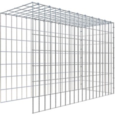 Bild von Gabione, silbergrau, Maschenweite 5 cm x 10 cm,