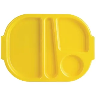 Olympia Kristallon Kleines Lebensmitteltablett aus Polycarbonat-Kunststoff mit 4 Fächern, Gelb, 322 (B) x 236 (T) mm, spülmaschinenfest – Pflegeheime, Schulen, Krankenhäuser, DL127