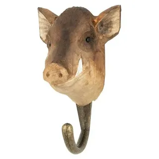 Wildlife Garden Decohook Wandhaken Wildschwein (handgeschnitzt) - Bronze