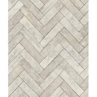 Rasch Textil Rasch Tapete 499124 - Vliestapete in Hellgrau mit Fischgrät-Muster und Stein Optik aus der Kollektion Factory V