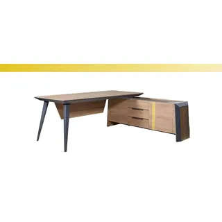 Eckschreibtisch Couchtisch Sideboard Büro Möbel Design Arbeitszimmer - Braun