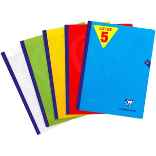 Clairefontaine 309341C - Packung mit 10 Heften Mimesys DIN A4+ 24x32 cm, 96 Blatt, französische Lineatur, 90g, farbig sortiert, 1 Pack