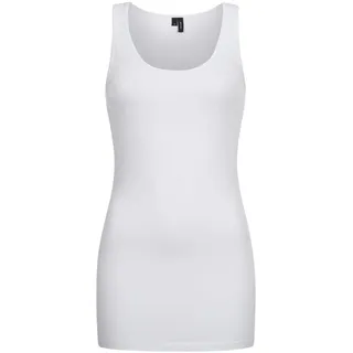 VERO MODA Damen Slim Fit Top VMMAXI My Soft Long Tank NOOS 10185110, Einfarbig, Gr. 34 (Herstellergröße: XS), Weiß (Bright White)