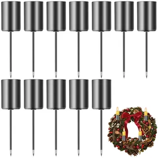 Kerzenhalter Stabkerze Metall, 12 Stück Stabkerzenhalter Kerzenständer Kerzenhalter Adventskranz mit Kurzem Dorn Retro Kerzenteller für Wohnzimmer, Hochzeit, Abendessen Ornamente für Konische