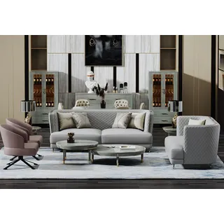 Sofagarnitur 3+2 Sitzer Sofa Sitz Couch Polster Garnitur Moderne Couchen Relax - Grau