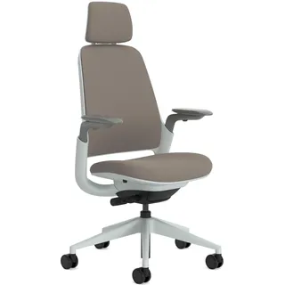 Steelcase Series 1 Ergonomischer Bürostuhl mit LiveBack Lumbalstütze, 4D-Armlehnen, anpassbarer Kopfstütze Trüffel