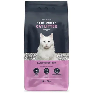 by Amazon Bentonite Premium Katzenstreu, mit Babypuderduft, 10L (1er-Pack) (Zuvor eine Marke von Lifelong, gleiches Produkt)