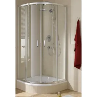 Kermi Viertelkreis IBIZA 2000 T10 09020, I2T10090201AK, Farbe: Silber Mattglanz Echtglas klar