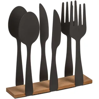 mtb more energy Deko Serviettenhalter ''Black Cutlery'' - schwarzer Metall-Serviettenständer im Essbesteck-Design - origineller Halter für bis zu 20 Papier-Servietten - Tischdeko Esstisch