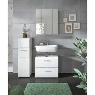 MID.YOU Badezimmer Ice 3-tlg. Hochglanz Weiß