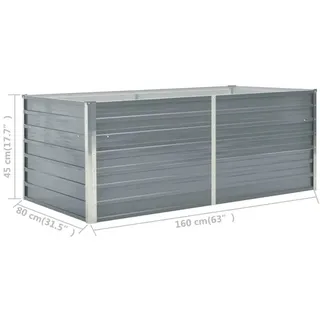 vidaXL Hochbeet 160 x 80 x 45 cm Grau