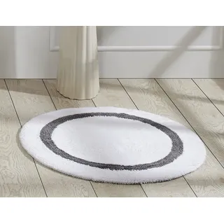 Better Trends 100% Baumwolle im Rennstreckenmuster, weiß und grau, 76,2 cm rund