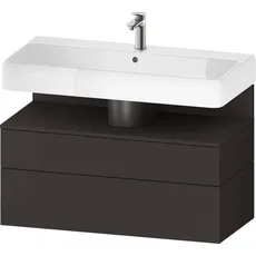 Duravit Qatego Waschtischunterbau, 1 Auszug und 1 Schublade, 990x470x590mm, Nische Graphit Supermatt, QA4395080, Farbe: Graphit Supermatt/mit Nischenbeleuchtung