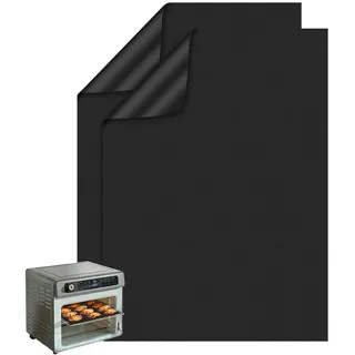 OSDUE Dauerbackfolie für Backofen, 2er-Set Große Ofeneinlagen BBQ Grillmatte Backpapier Wiederverwendbar Robuste Antihaft Teflon Backmatte für Ofen Grill Mikrowelle BPA- und PFOA-frei (32 x 50 cm)