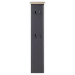 Stella Trading JASMIN Garderobenpaneel in Graphit, Artisan Eiche Optik - Landhausstil Garderobenleiste mit zuverlässigen Wandhaken für Jacken & Taschen - 41 x 195 x 9 cm (B/H/T)