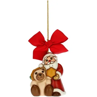 Thun - Weihnachtsdekoration Weihnachtsmann mit Teddy Maxi - Keramik - Weihnachtslinie - Living, Einrichtung des Hauses - 6,2 x 5,5 x 7,5 cm h