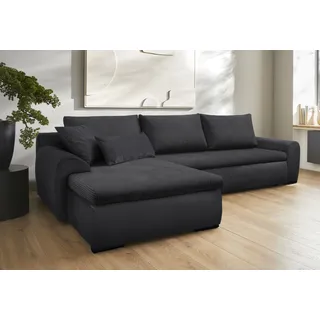 Home affaire Ecksofa Win L-Form, wahlweise mit Bettfunktion und Bettkasten Home affaire anthrazit/schwarz