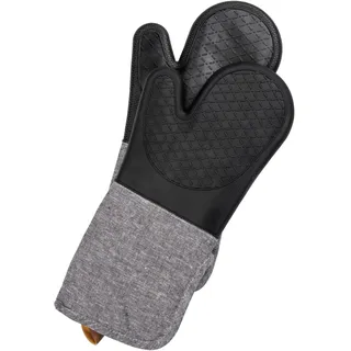 Wenko Topfhandschuhe Ada, 2er Backhandschuhe + Topflappen, Schwarz