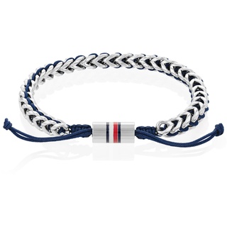 Tommy Hilfiger Jewelry Herren-Armband aus Edelstahl und Nylon verflochten mit verstellbarem Verschluss - Erhältlich in verschiedenen Farben