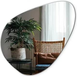 Unregelmäßig Spiegel - Geformter Wandspiegel – Hängespiegel Boho Organische Form - 48x48 cm
