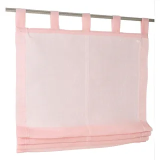 Raffrollo KUTTI "Brondby" Gr. 2, rosa (rosé), B:60cm H:145cm, Obermaterial: 100% Polyester, Raffrollos, Raffrollo, halbtransparent, Polyester, Schlaufen