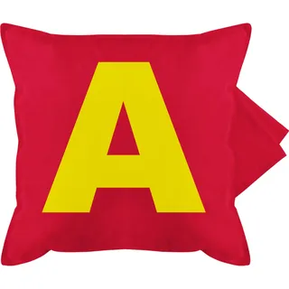 Kissenbezug - & - Kissen - Kostüm Buchstabe A Streifenhörnchen Chipmunk Alvin I Passend für Karneval I Gruppenkostüm Fasching - 50 x 50 cm - Rot - karnevalskissen fasching- chipmunks sofakissen