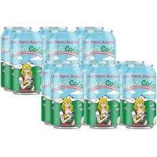 Alpencola - 12 x 330ml - Cola basierter Softdrink mit Alpenquellwasser - Wiesenkräutern und Vitaminen in der Dose