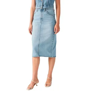 Levi ́s ® Hr Back Slit Jeansrock - Riveting Clean Hem - 25