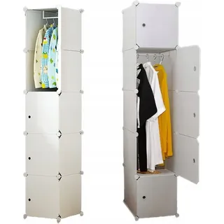 Modulare Garderobe 5 Regale Bücherregal Stangengarderobe Weiss - Weiß