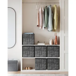 Songmics Aufbewahrungsbox 33 x 33 x 33 cm 6-tlg. schwarz