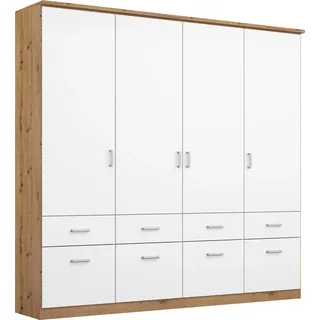 Bremen 181 x 199 x 58 cm weiß/Eiche Artisan Nachbildung